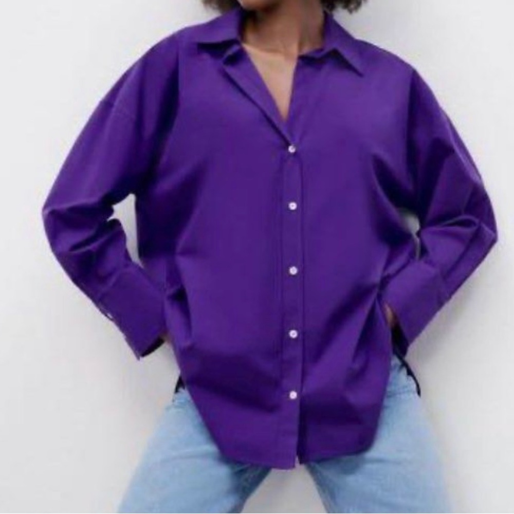🐢NWT STUNNING DEEP PURPLE BUTTON DOWN